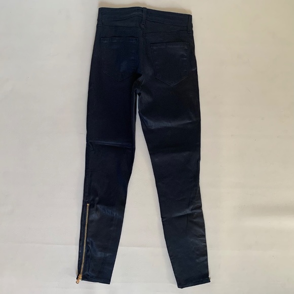 L’AGENCE Sabine High Rise Coated Skinny Jeans Navy "Deep Cove" - Picture 8 of 15